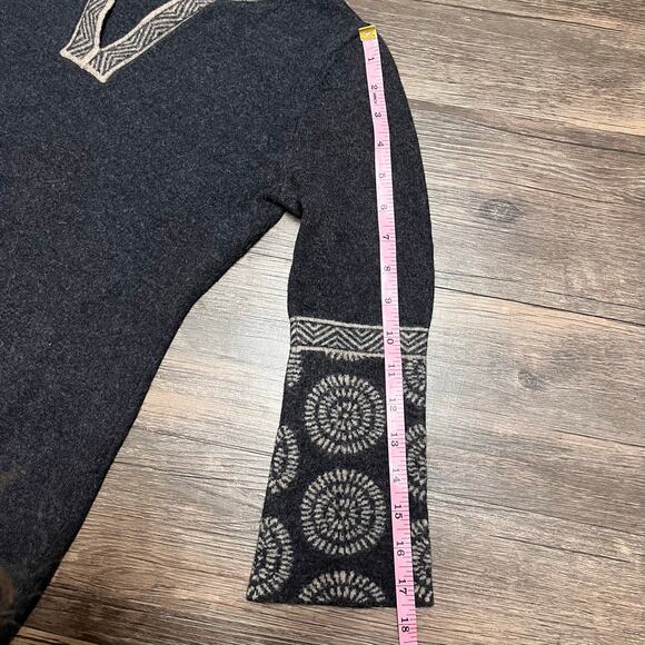 Krimson Klover 100% Merino Wool Sweater Nordic Sleeve V-Neck Boho M/L Cabincore - Picture 8 of 8